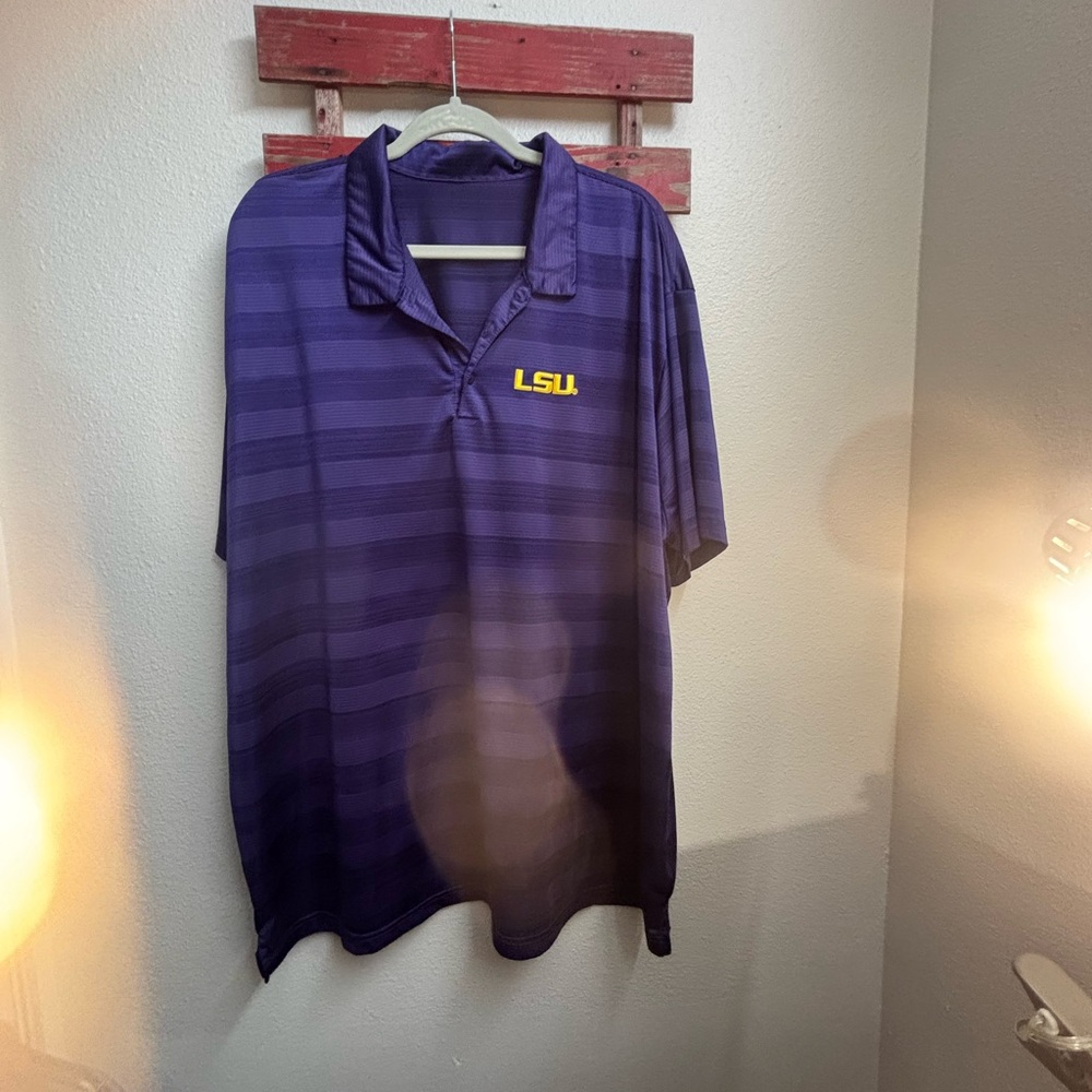 Antigua‎ Purple Striped Polo Shirt